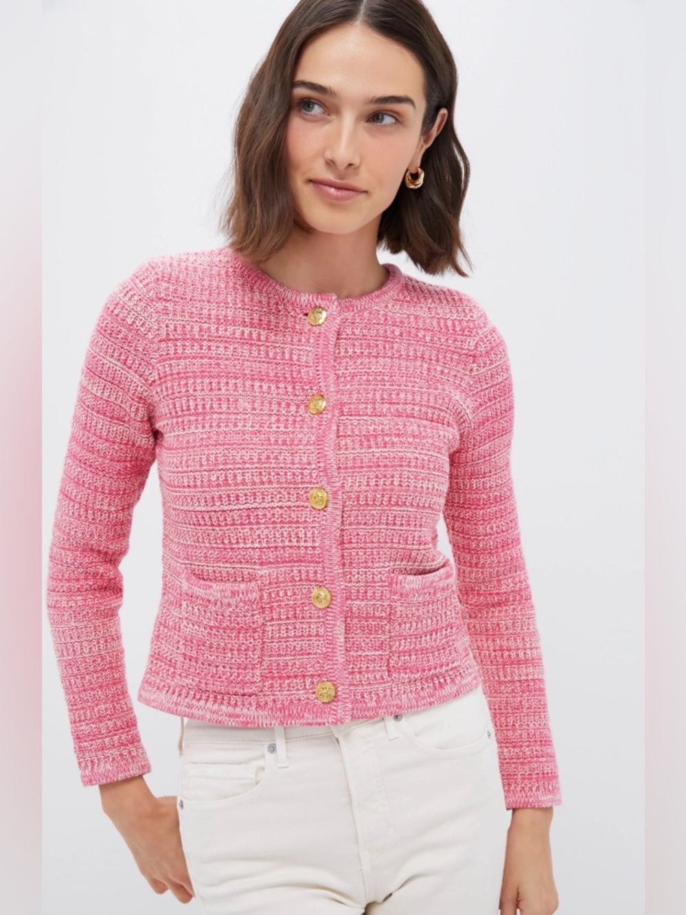 Hyacinth House Marled Pink Maybourne Cardigan, Size Large